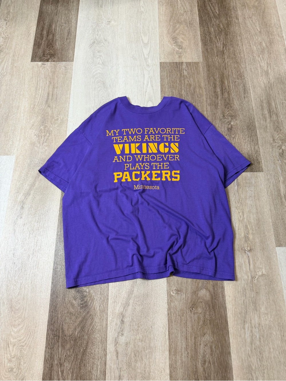 Vintage 90s Minnesota Vikings Funny Green Bay Packers T-Shirt